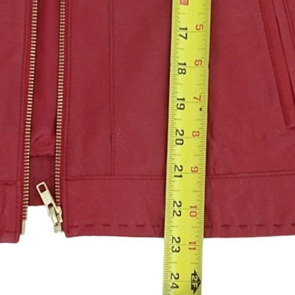 BAGATELLE Red Leather Moto / Jacket Women's Large Full Zip Rear Sunburst Design - Picture 11 of 12